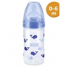 Бутылочка из ПП, 150 мл, соска  FC+ силикон с отв "М", разм 1 - Голубые киты NUK NС 10743680