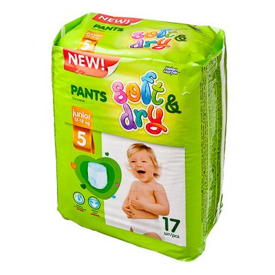 Детские подгузники-трусики Soft & Dry Junior 5 (12-18 кг ) Helen Harper 271483 №17 (9)