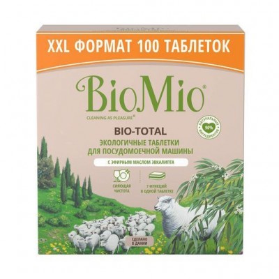 Экологичные табл  для посудомоечн машины 7-в-1 с эфирн масл эвк BioMio  BIO-TOTAL 100шт (4)