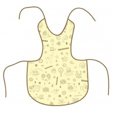 Фартук защитный желтый с рисунком из клеенки 36х36см INSEENSE (1)