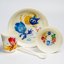 Набор детской посуды ФИКСИКИ (тарелка, миска, стакан, ложка) Little Angel (Литл Ангел)