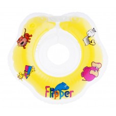 Надувной круг на шею для купания малышей Flipper желтый ROXY-KIDS FL001-Y