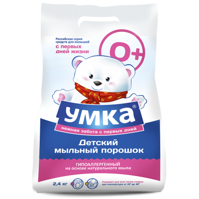 Порошок стиральный детский (бесфосфатный), 2,4 кг  УМКА (6)