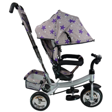 Велосипед детский трехколёсный  Farfello TSTX6588 (серый с фиолетовыми звездами) 67780Ф
