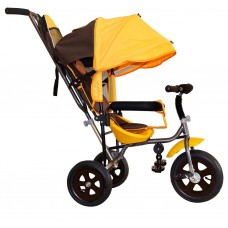 Велосипед трехколесный Лучик Малют 1, надувные колёса 10"/8", цвет коричнево-желтый   4348809