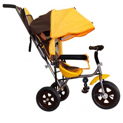 Велосипед трехколесный Лучик Малют 1, надувные колёса 10"/8", цвет коричнево-желтый   4348809